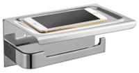 Best Design Toiletrolhouder met Telefoonplankje 18x12 cm Chroom - Toiletrolhouder Met Telefoonplankje 18x12 cm Chroom (zonder Telefoon) - thumbnail