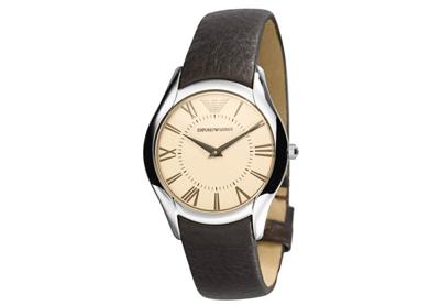 Armani horlogeband AR2042 Leder Donkerbruin 18mm Armani horlogeband AR2042 Leder Donkerbruin 18mm