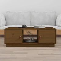 Salontafel 100x50x35 cm massief grenenhout honingbruin - thumbnail
