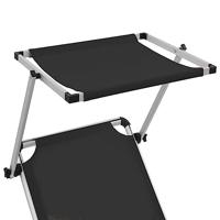 Ligbed inklapbaar met dak aluminium en textileen zwart - thumbnail