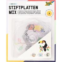 Set van 3 pegboards voor strijkkralen BASIC MEDIUM FOLIA doorzichtig - thumbnail