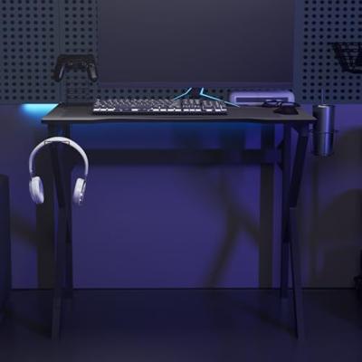 Gamingbureau met K-vormige poten 90x60x75 cm zwart - thumbnail