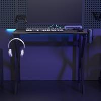 Gamingbureau met K-vormige poten 90x60x75 cm zwart - thumbnail