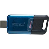 USB stick Kingston Technology DataTraveler 80 Blauw Zwart 64 GB - thumbnail