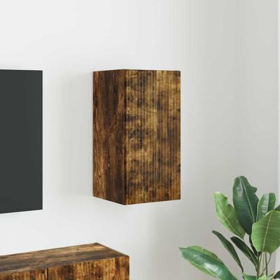 TV Wandkast Gerookt eiken 30 x 31 x 60 cm Bewerkt hout