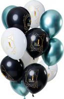 Folat Ballonnen luxury emerald jubileum 1 jaar 30 cm set van 12 | 24 stuks - thumbnail