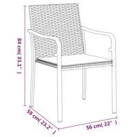 Tuinstoelen 4 st met kussens 56x59x84 cm poly rattan zwart - thumbnail