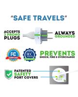 Q2 Power 1.100110 reisadapter wereld-naar-europa usb geaard - thumbnail