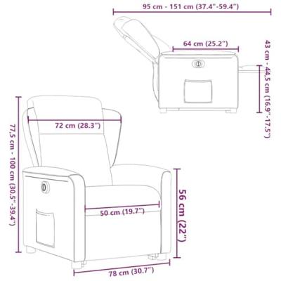 Sta-op-stoel elektrisch verstelbaar stof taupe