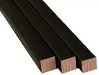 Woodvision Douglas Paal Geschaafd - 6,5 x 6,5 x 300 cm - Zwart Gespoten - thumbnail