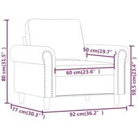 Fauteuil 60 cm fluweel crmekleurig - thumbnail