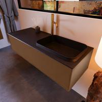 Badkamermeubelset Mondiaz Erin 120 cm met 1 Lade met RIDGE Wastafel Rechts Urban met 1 kraangat Greeploos Mat Rust - thumbnail