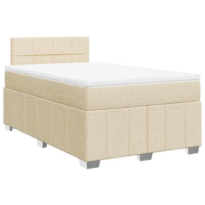 Boxspring met matras stof crèmekleurig 120x200 cm - thumbnail