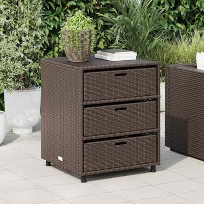 Tuinkast 55x59x69 cm poly rattan bruin
