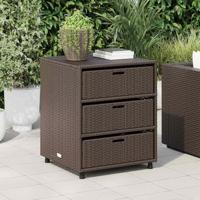 Tuinkast 55x59x69 cm poly rattan bruin - thumbnail