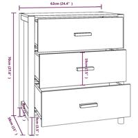 Dressoir 62x38x70 cm bewerkt hout wit - thumbnail