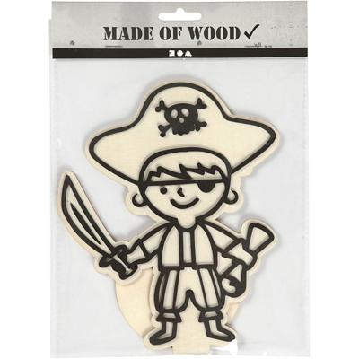 Creativ Company Figuur om te decoreren, piraat, h: 19 cm, 1 stuk