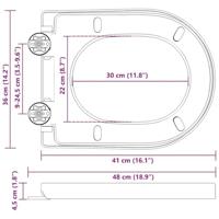 Toiletzitting Zwart 48 x 36.5 x 4.5 cm Polypropyleen - thumbnail