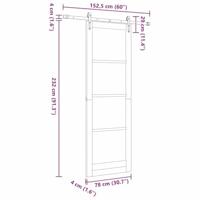 Schuifdeur ORKDAL Bruin 78 x 232 cm Hout en metaal - thumbnail
