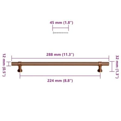 Handvatten 5 st 224 mm roestvrij staal bronskleurig