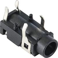 TRU COMPONENTS Jackplug 3,5 mm Bus, inbouw horizontaal Aantal polen: 3 Stereo Zwart 1 stuk(s) - thumbnail