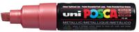 Uni-Posca Posca marker, afm pc-8k, lijndikte 8 mm, breed, rood metallic, 1 stuk - thumbnail