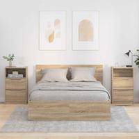 Nachtkastjes 2 pcs Sonoma Eiken 40 x 30 x 467 cm Bewerkt hout - thumbnail
