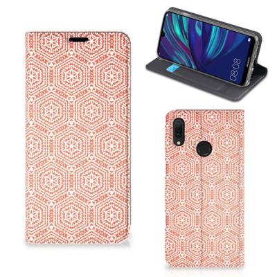 Huawei Y7 hoesje Y7 Pro (2019) | Hoesje met Magneet | Pattern Orange Huawei Y7 hoesje Y7 Pro (2019) | Hoesje met Magneet | Pattern Orange