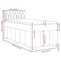 Boxspring met matras stof lichtgrijs 90x190 cm - thumbnail