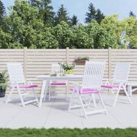 VidaXL Tuinstoelkussens 4 st 50x50x4 cm stof roze - thumbnail