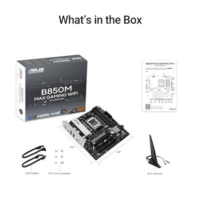 ASUS B850M MAX GAMING WIFI AMD B850 Socket AM5 micro ATX ASUS B850M MAX GAMING WIFI AMD B850 Socket AM5 micro ATX