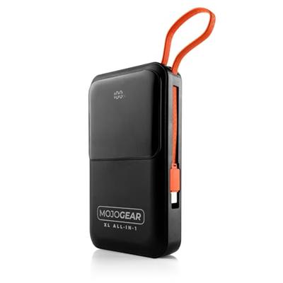 MOJOGEAR XL All-in-1 Powerbank 20.000 mAh met ingebouwde Lightning en USB-C kabels