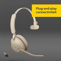 Jabra Evolve2 65 Headset Draadloos Hoofdband Kantoor/callcenter USB Type-A Bluetooth Beige - thumbnail