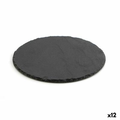 Leisteen Effect Keramische Tray Quid Select Cirkelvormig Zwart (12 Stuks)