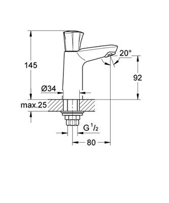 Grohe Costa L Toiletkraan Hoog Chroom