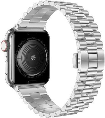 By Qubix - Metalen schakelband - Zilver - Compatible met Apple watch 38mm / 40mm / 41mm / 42mm - Compatible Apple watch bandjes