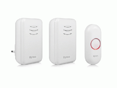 Byron DBY-21134 Draadloze Deurbelset Wit