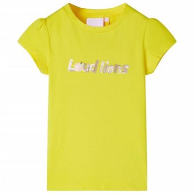 VidaXL Kindershirt met kapmouwen 140 felgeel