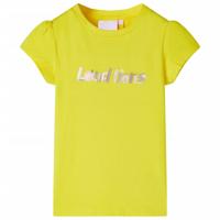 VidaXL Kindershirt met kapmouwen 140 felgeel - thumbnail