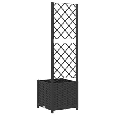 Plantenbak met latwerk 40x40x136 cm polypropeen zwart Plantenbak met latwerk 40x40x136 cm polypropeen zwart