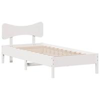 Bedframe zonder matras massief grenenhout wit 140x200 cm - thumbnail