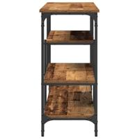 Wandtafel 100x35x75 cm bewerkt hout en staal oud houtkleurig - thumbnail