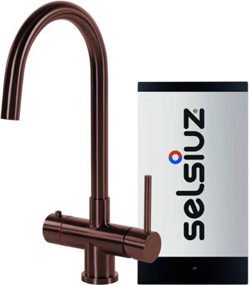Selsiuz Inox kokend water kraan met single boiler en C-uitloopkraan copper