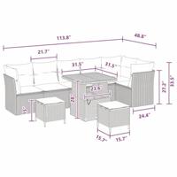 Tuinbankenset 9 pcs Zwart poly rattan - thumbnail