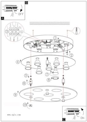 Eglo PlafondlampCabo-Sd rond nikkel - 75343