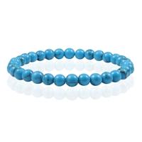 6mm Memphis Natuursteen Armband - Blue Howlite - thumbnail