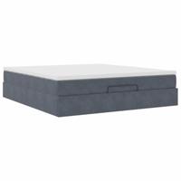 Ottoman bed met matras 160x200cm fluweel donkergrijs - thumbnail