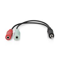 Nedis CAGB22150BK02 Stereo-audiokabel 3,5 Mm Male 2x 3,5 Mm Female Vernikkeld 0.20 M Rond Antraciet Doos - thumbnail