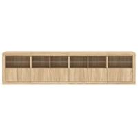 Dressoir met LED-verlichting 283x37x67 cm sonoma eikenkleurig - thumbnail