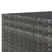 10-delige Loungeset met kussens poly rattan grijs - thumbnail